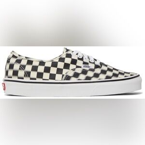 Vans Men’s Authentic Blur Check Sneakers Black/Classic White Size 9.5